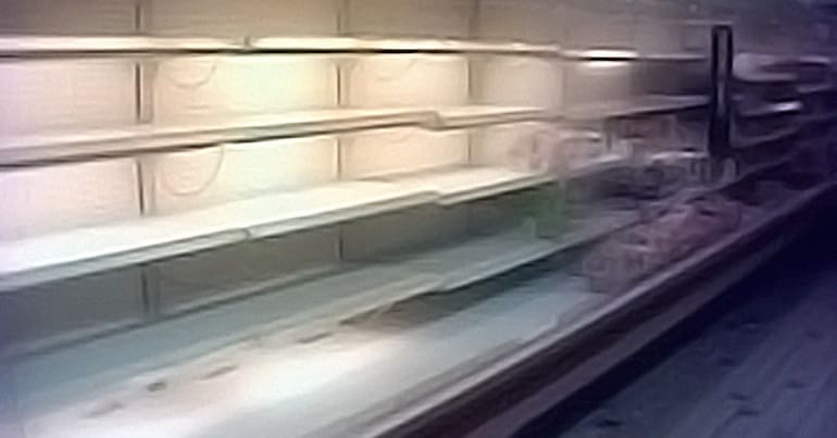 Supermarket shelves