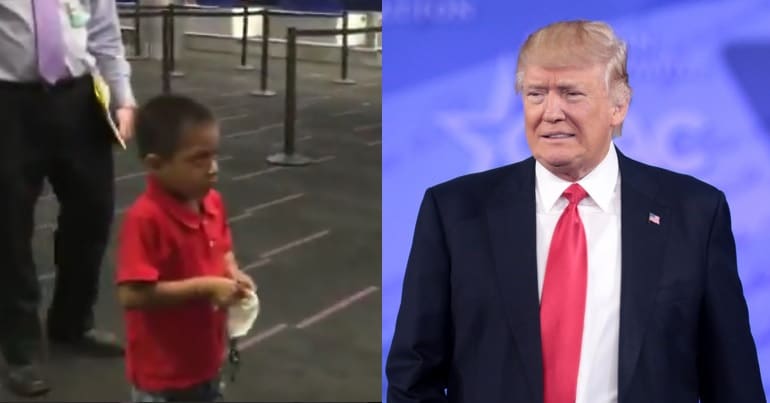 Donald Trump and a migrant child is reunited with his dad at the airport
