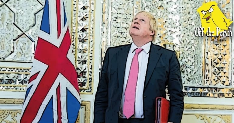 Boris Johnson staring up