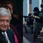 Mexican President AMLO and soldiers