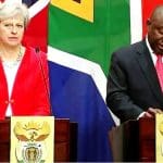Theresa May and president of South Africa