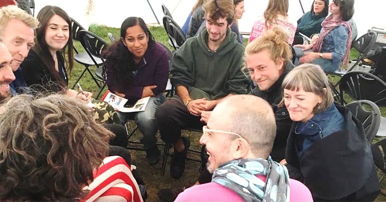 Group discussion at Byline festival direct democracy