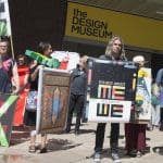 Artists protesting outside Design Museum