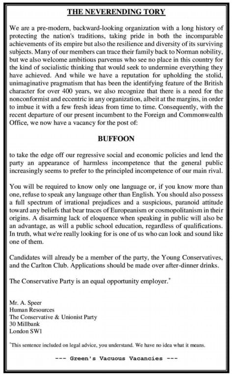 Greens Vacuous Vacancy