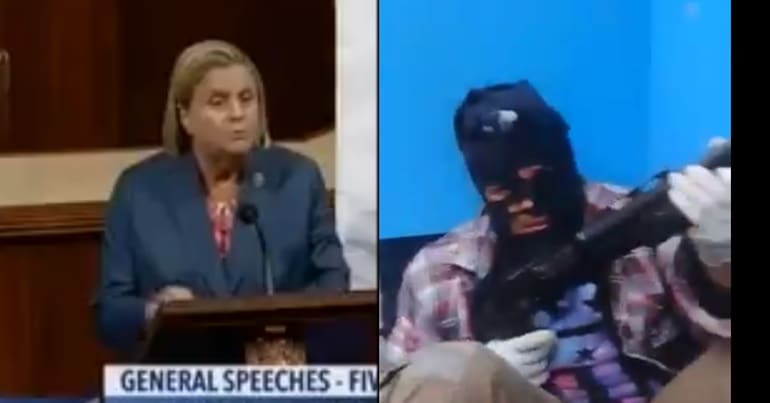 US congresswoman Ileana Ros-Lehtinen and an armed member of Nicaragua's opposition