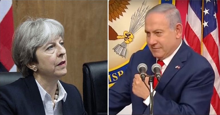 Theresa May and Benjamin Netanyahu