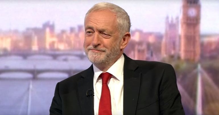 Jeremy Corbyn smiling