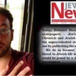 Stephen Oryszczuk, Screenshot of Jewish News editorial