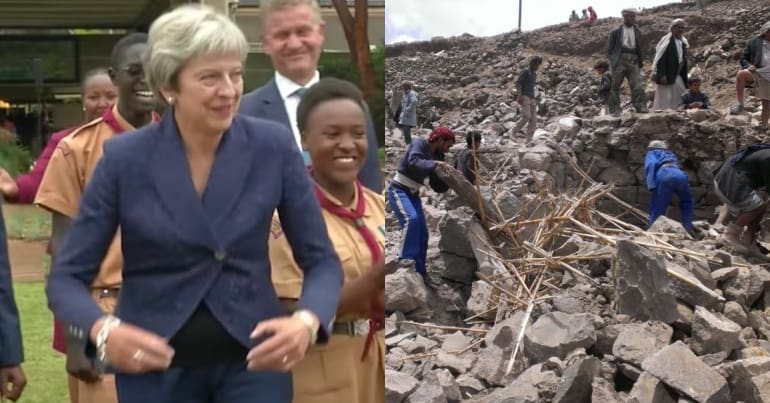 Theresa May dancing and the aftermath of a bomb in Yemen