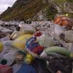 Plastic waste on a beach