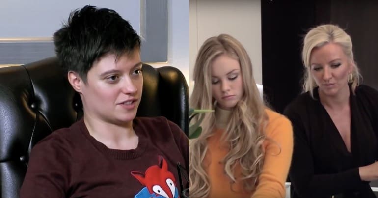 Jack Monroe (left) Michelle Mone and daughter Bethany (right)