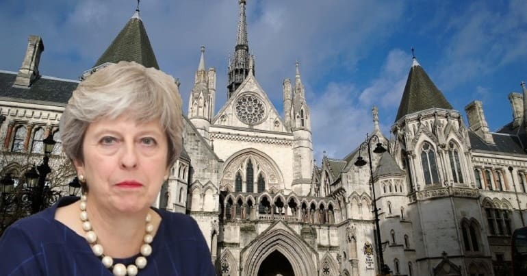 Theresa May and Royal Courts of Justice - fracking