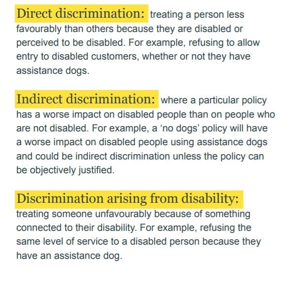 Types of disability discrimination