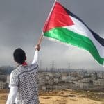 Waving Palestine Flag
