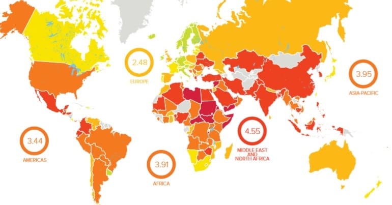 Infograph showing workers' rights globally