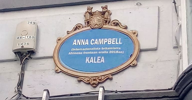 Street plaque for Anna Campbell