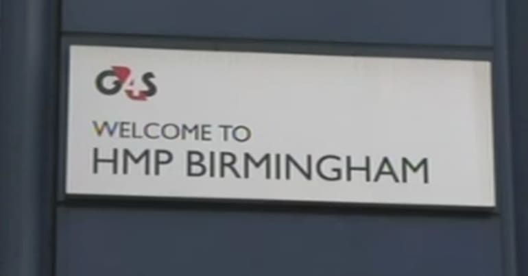 Sign saying "Welcome to HMP Birmingham"