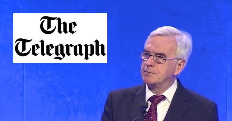 The Telegraph logo and John McDonnell