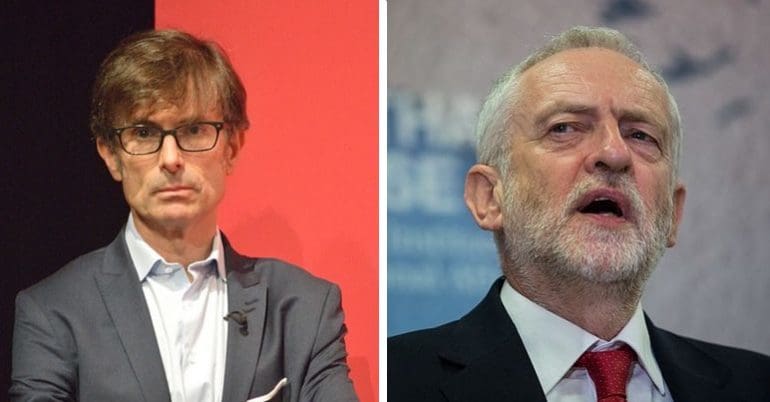 Robert Peston and Jeremy Corbyn
