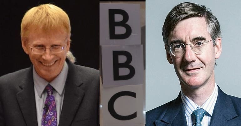 Dr Phil Hammond, BBC logo and Jacob Rees-Mogg