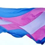 Trans flag flying