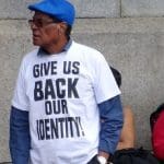 Chagos Islanders protest in Trafalgar Square in 2018