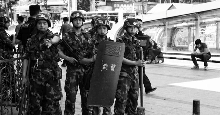 Military presence in Urumqi, Xinjiang province, China