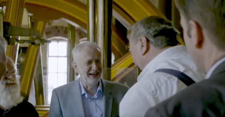 Corbyn proposes public water provision from Abbey Station.