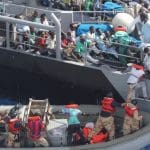 People rescued by a patrol vehicle in the Med