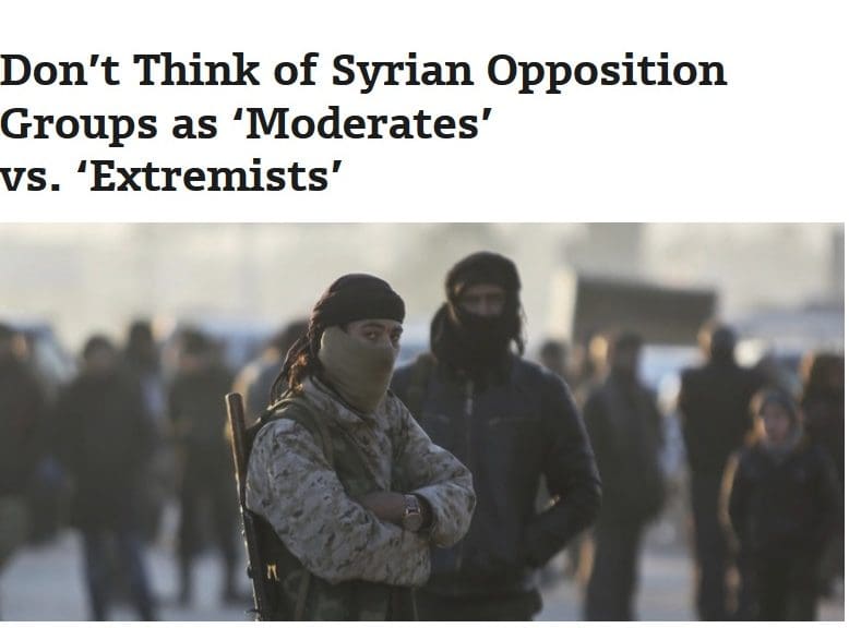 Don't think of Syiran Opposition Groups as Moderates vs Extremists