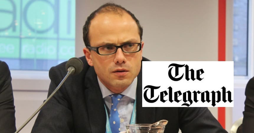 Allister Heath and Telegraph logo