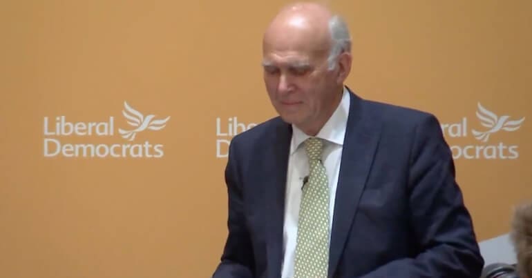Vince Cable at Lib Dem conference