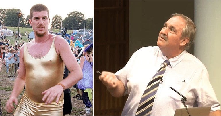 A reveller and David Nutt