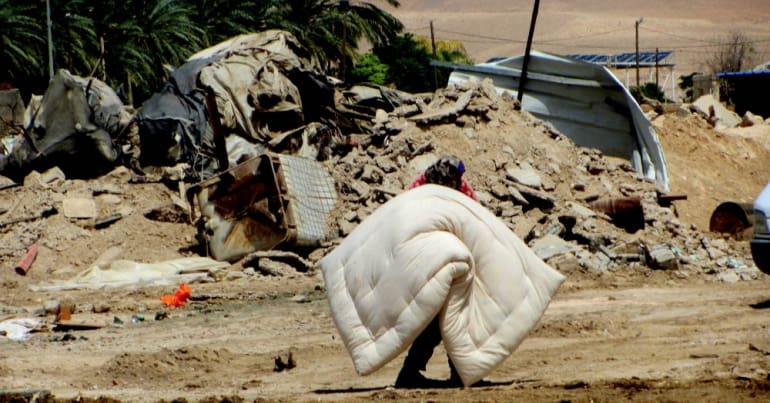 Destroyed Palestinian homes