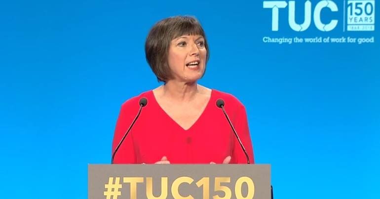Frances O'Grady addressing the TUC conference 2018