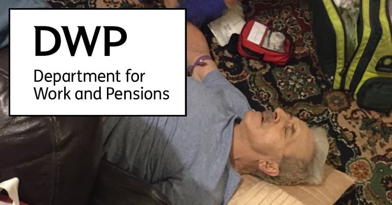 The DWP logo and an image from a tweet