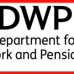 The DWP logo with a red border