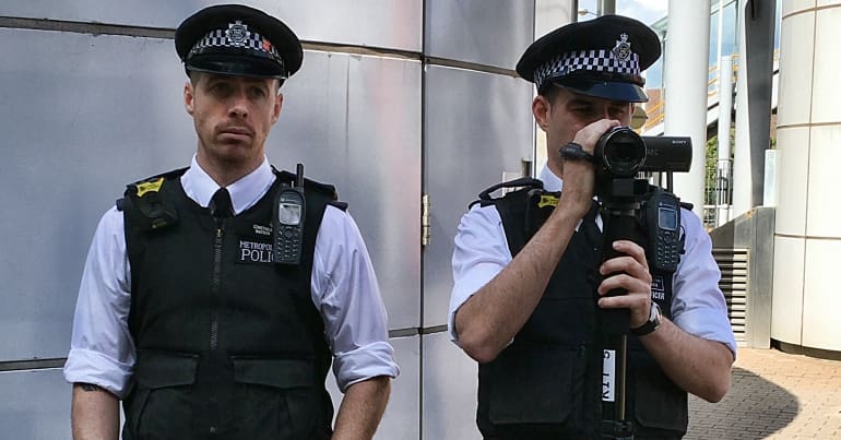 Police filming protesters