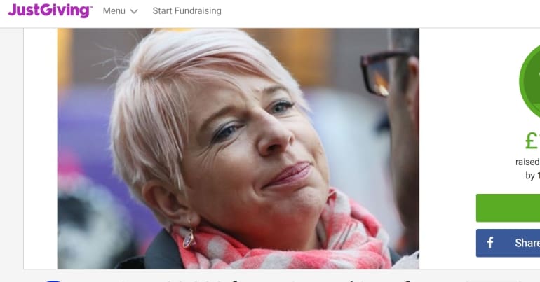 Katie Hopkins Just Giving page