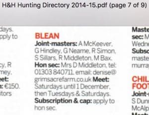 Horse & Hound hunting directory 2014/15