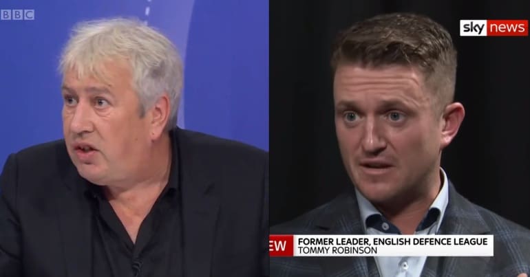 Rod Liddle on BBC Question Time panel and Tommy Robinson interviewed on Sky News