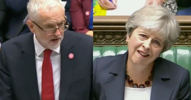 Jeremy Corbyn and Theresa May