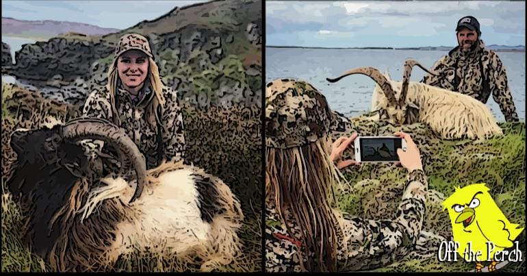 Images of the American hunters who took pictures of themselves with the goats they'd shot