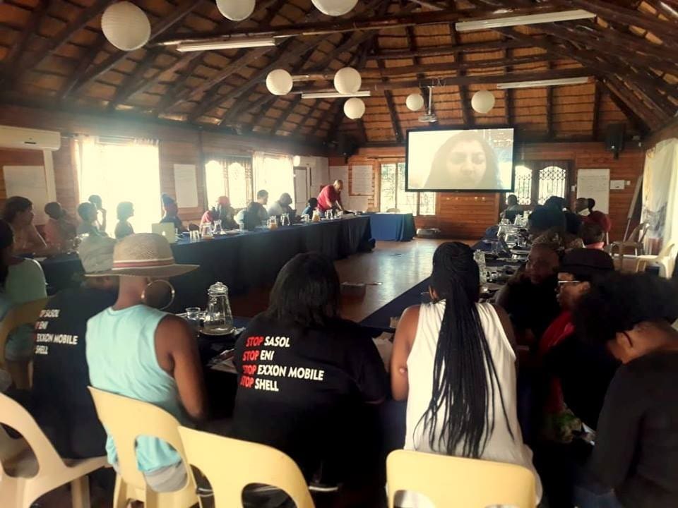 A campaign organising meeting in South Africa