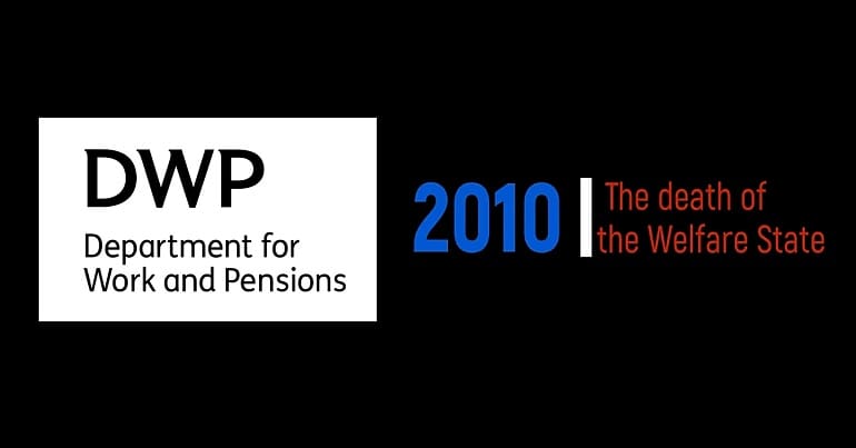 A clip from a film and the DWP logo