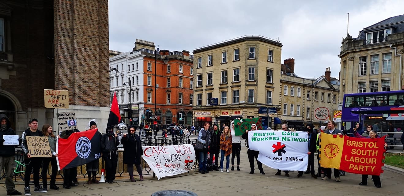 A protest in Bristol abour Mencap