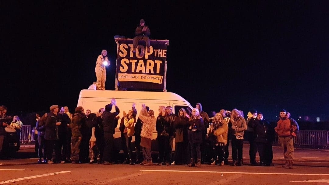 Blockade of Cuadrilla fracking site