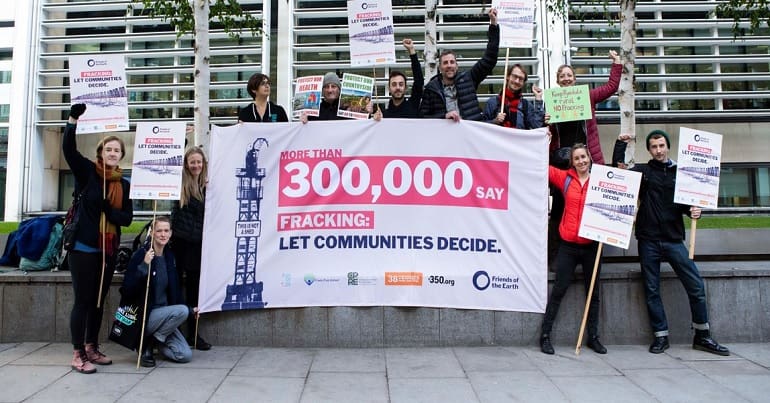 Friends of the Earth protest about fracking