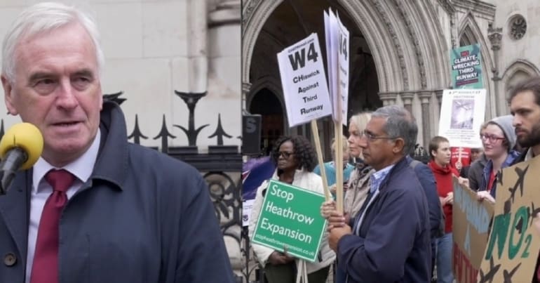 John McDonnell tells protesters they will oppose Heathrow third runway with direct action if needed