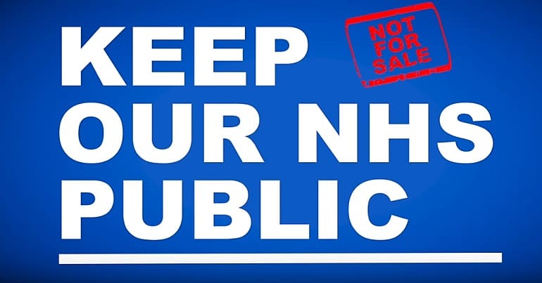 Keep Our NHS Public sign